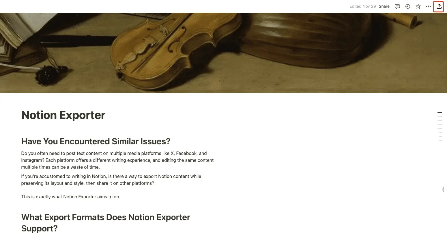 Open Notion Exporter Sidebar